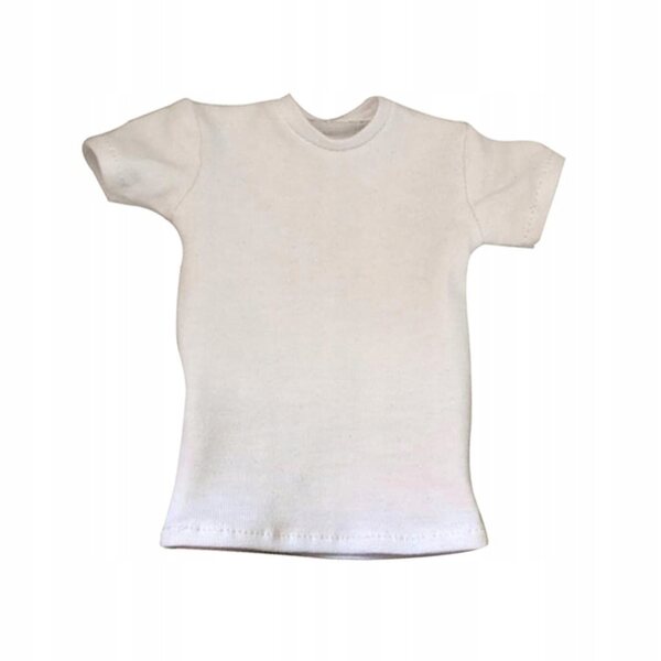 T-shirt bianca 1/6 per figure maschili da 12 pollici, cotone, manica corta