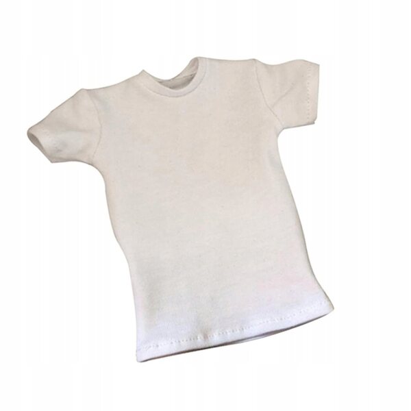 T-shirt bianca 1/6 per figure maschili da 12 pollici, cotone, manica corta