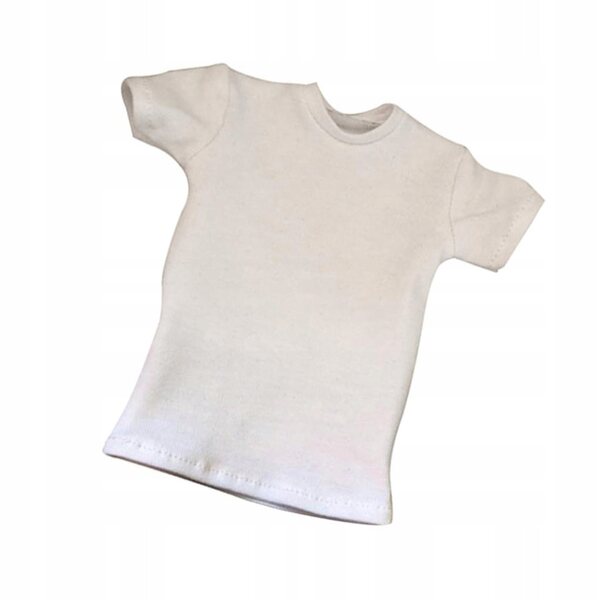T-shirt bianca 1/6 per figure maschili da 12 pollici, cotone, manica corta