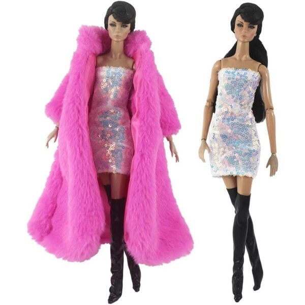 Vestiti invernali per bambola 29,2 cm - Set 2 pezzi casual peluche BJD 1/6