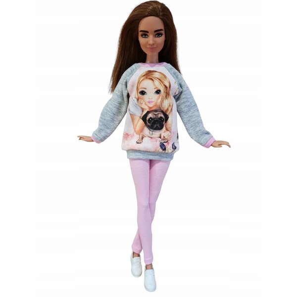 Puppenkleidung: Komplettes Set mit hochwertigem Sweatshirt und Leggings