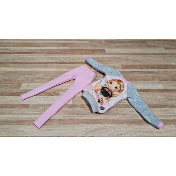 Puppenkleidung: Komplettes Set mit hochwertigem Sweatshirt und Leggings