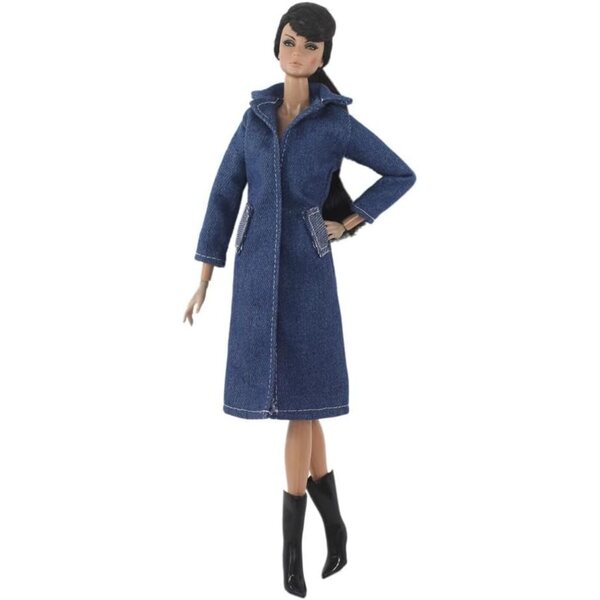 Lässiges Winteroutfit für 29,2 cm große Puppen – langer Mantel für 1/6 BJD-Puppen