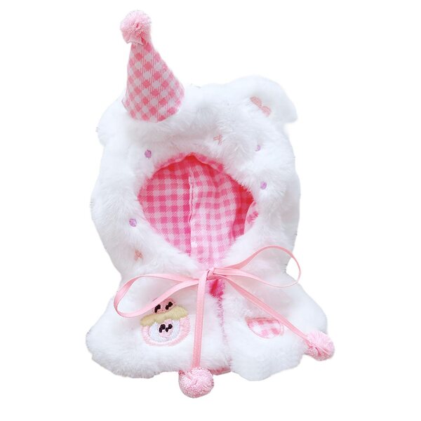 Rosa Plüschkleidung für 15 cm große Puppen, bequemes Puppenzubehör