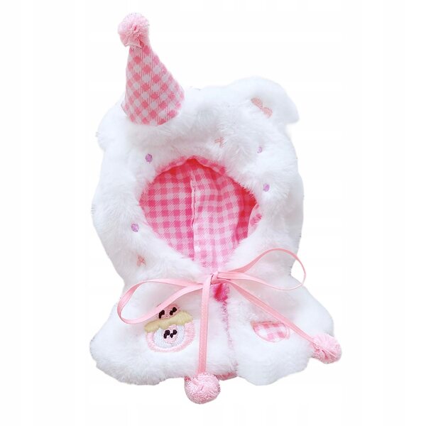 Rosa Plüschkleidung für 15 cm große Puppen, bequemes Puppenzubehör