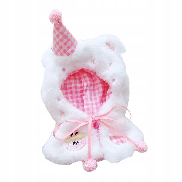 Rosa Plüschkleidung für 15 cm große Puppen, bequemes Puppenzubehör