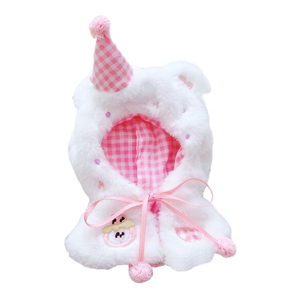 Rosa Plüschkleidung für 15 cm große Puppen, bequemes Puppenzubehör