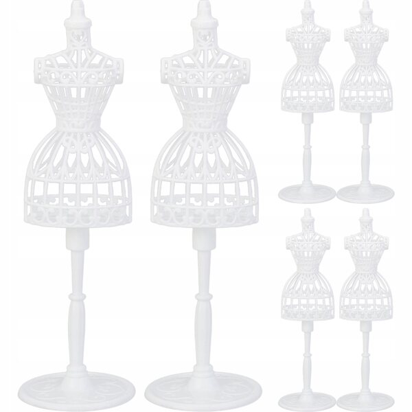 Set 6 Mini Manichini Bianchi in Plastica per Bambini e Decorazioni