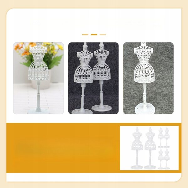 Set 6 Mini Manichini Bianchi in Plastica per Bambini e Decorazioni