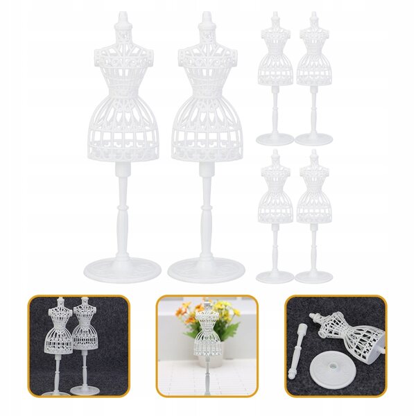 Set 6 Mini Manichini Bianchi in Plastica per Bambini e Decorazioni