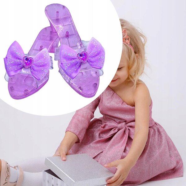 Sandali per Bambine con Zeppa e Fiocco Viola – Scarpe Slip-On Indossabili e Resistenti