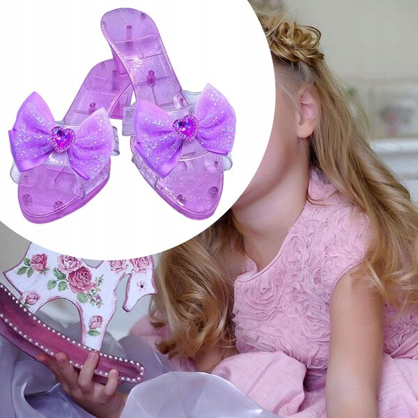 Sandali per Bambine con Zeppa e Fiocco Viola – Scarpe Slip-On Indossabili e Resistenti