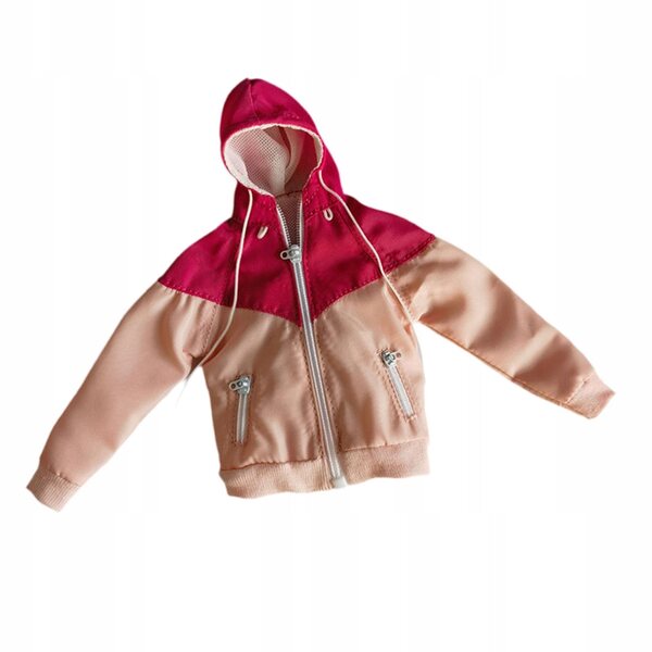 12-Zoll-Kapuzenjacke für weibliche Actionfiguren im Maßstab 1:6, Rot, Orange, Pink