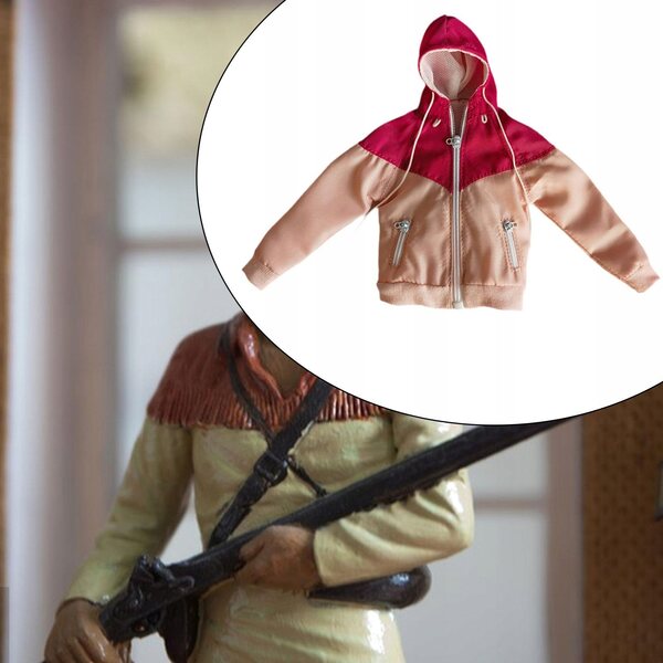 12-Zoll-Kapuzenjacke für weibliche Actionfiguren im Maßstab 1:6, Rot, Orange, Pink