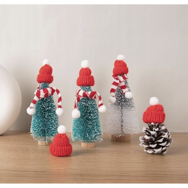 Set 20 Mini Cappelli e Sciarpe Natalizie per Bottiglie e Decorazioni Festive