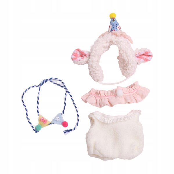 Costume in peluche per bambole da 15 cm con cappuccio e accessori per bambini