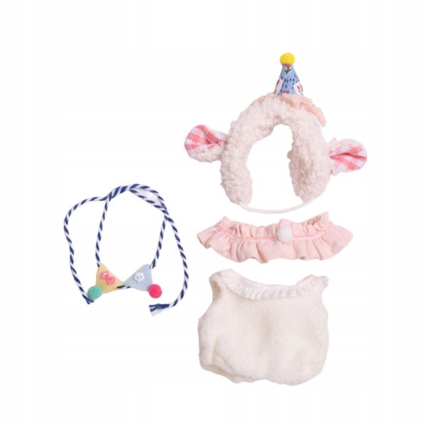 Costume in peluche per bambole da 15 cm con cappuccio e accessori per bambini