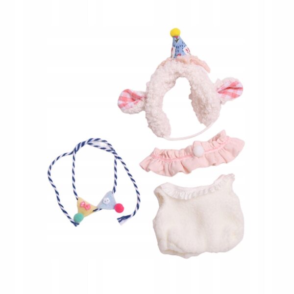 Costume in peluche per bambole da 15 cm con cappuccio e accessori per bambini