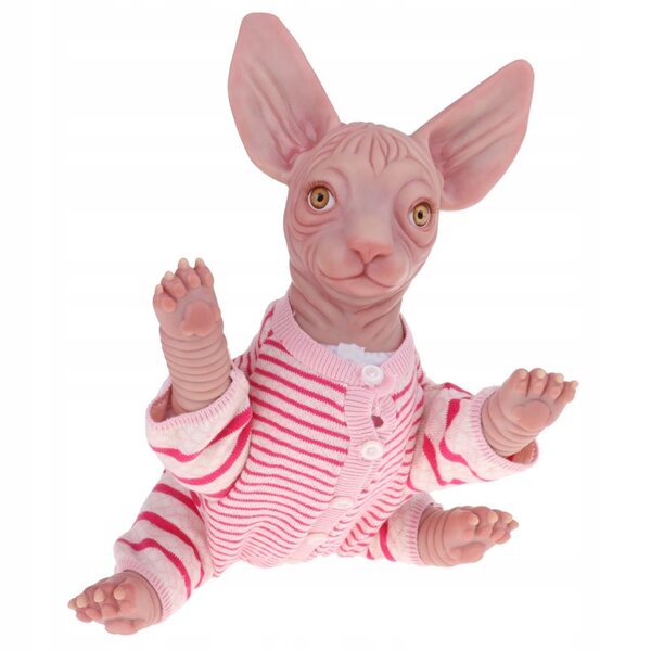 Maglione rosa in tessuto per bambola gatto Reborn 18 pollici, morbido e confortevole