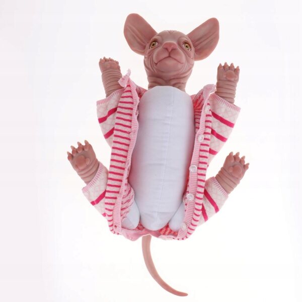 Maglione rosa in tessuto per bambola gatto Reborn 18 pollici, morbido e confortevole
