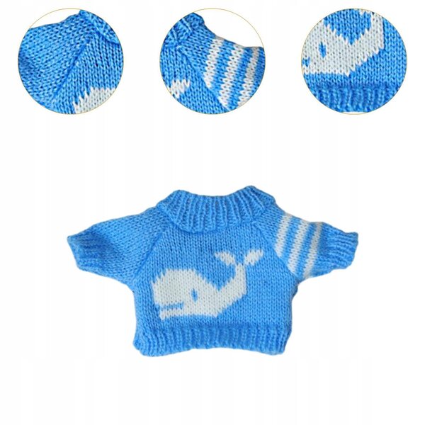 Blaues Kleid für 20-cm-Puppen aus weichem und widerstandsfähigem Stoff