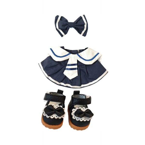 Abbigliamento per bambole 17 cm con vestito e copricapo morbido e staccabile