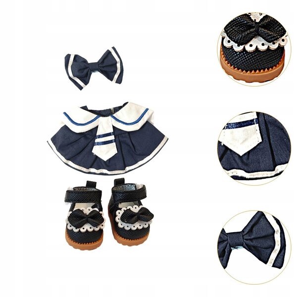 Kleidung für 17-cm-Puppen mit weichem und abnehmbarem Kleid und Kopfschmuck