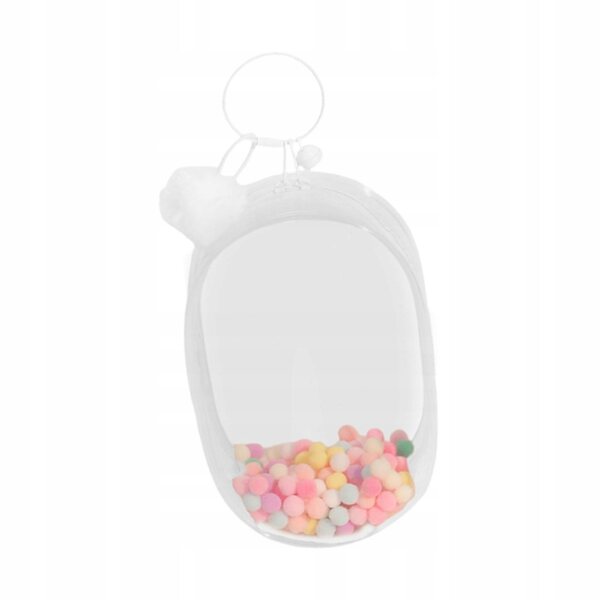 Etui trasparente antivento per bambole 15-18 cm con organizer bianco e portachiavi