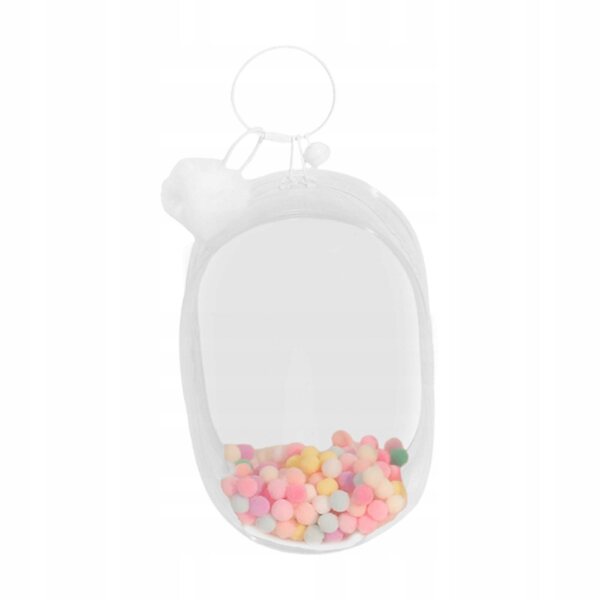 Etui trasparente antivento per bambole 15-18 cm con organizer bianco e portachiavi