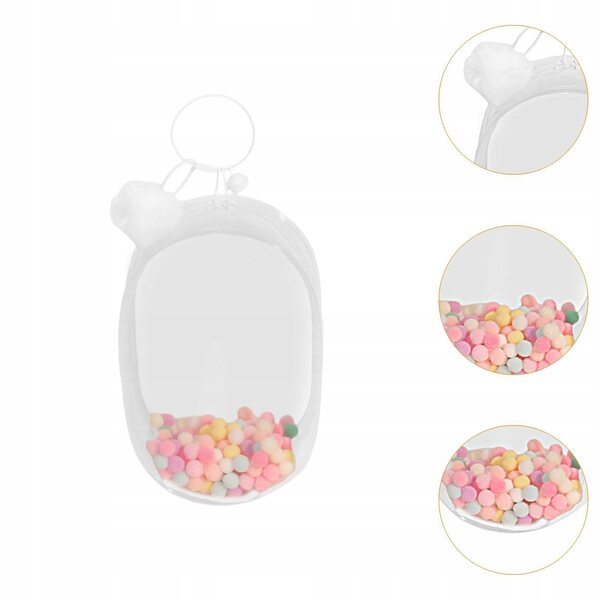 Etui trasparente antivento per bambole 15-18 cm con organizer bianco e portachiavi