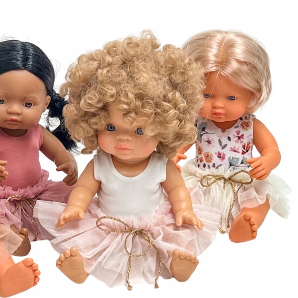 Set Balletto per Bambola Miniland 38 cm con Body Nude e Gonnellina Latte