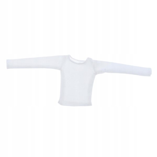 Maglietta a Manica Lunga Bianca per Bambole 1/6 - Abbigliamento Femminile per Figure 12''