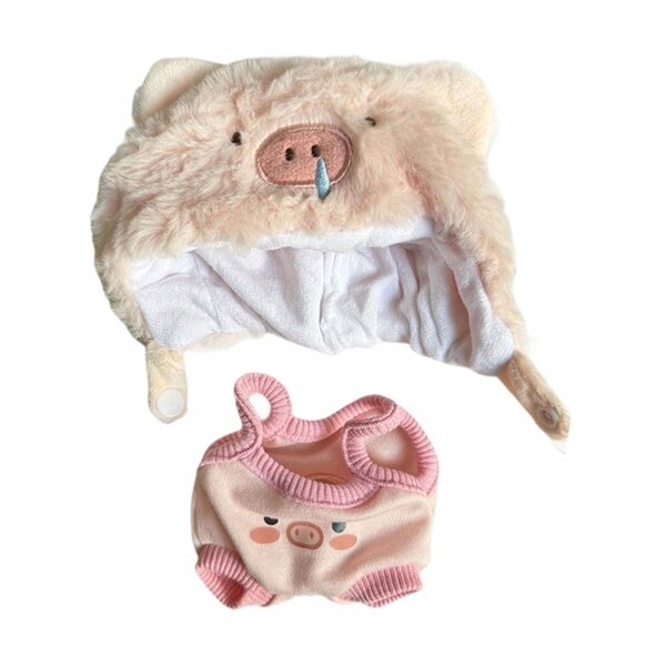20cm Puppenkleidung – modisches Outfit mit Hut und Hosenträgern, weicher Stoff