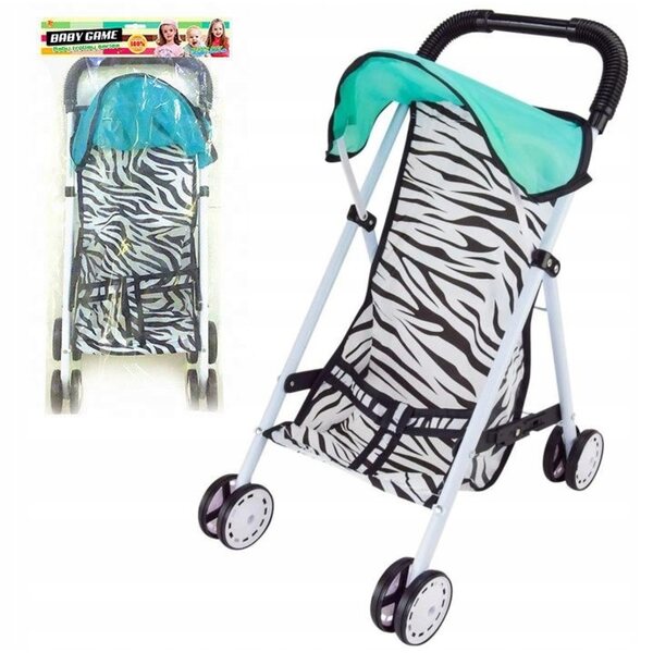 Opvouwbare kinderwagen voor poppen en zacht speelgoed met gekleurde luifel, voor kinderen vanaf 3 jaar