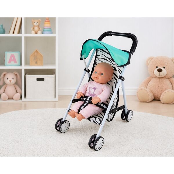 Poussette pliante pour poupées et peluches avec baldaquin coloré, pour enfants à partir de 3 ans