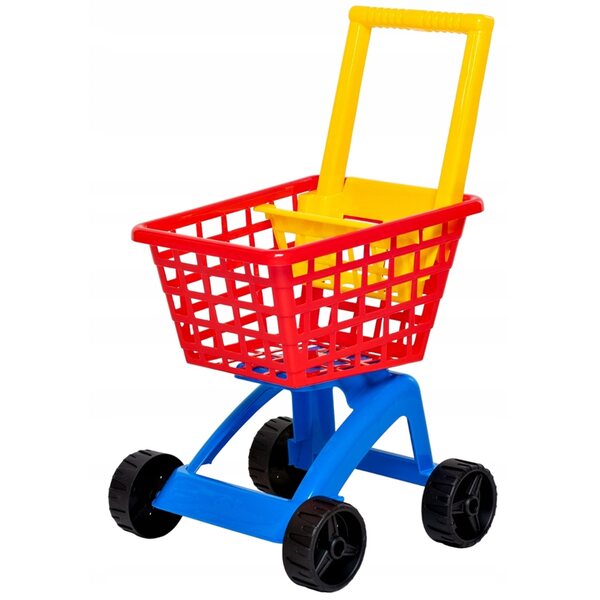 Τρόλεϊ Red Market για παιδιά. Παιχνίδι αγορών και πλαστικές κατασκευές