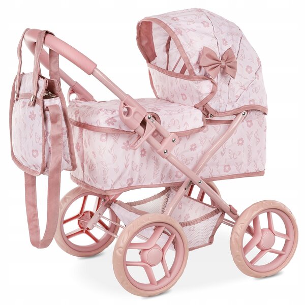 Kinderplay Puppenwagen mit tiefem Haken, Tasche und leisen Rädern