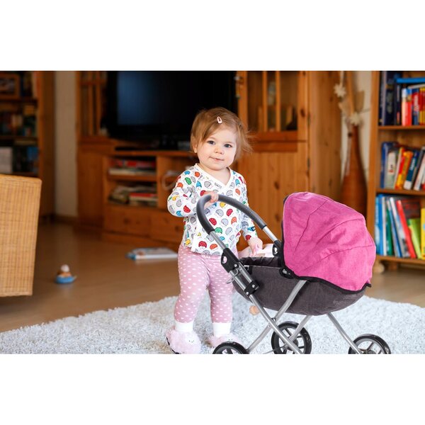 Passeggino per Bambole MalPlay Princess Profondo con Cappottina Regolabile e Borsa