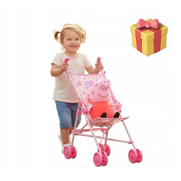 Ein Kinderwagen für Gabi- und Peppa Pig-Puppen, perfekt zum Laufenlernen und mit viel Spaß