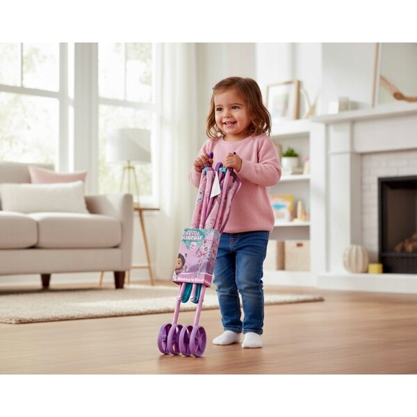 Ein Kinderwagen für Gabi- und Peppa Pig-Puppen, perfekt zum Laufenlernen und mit viel Spaß