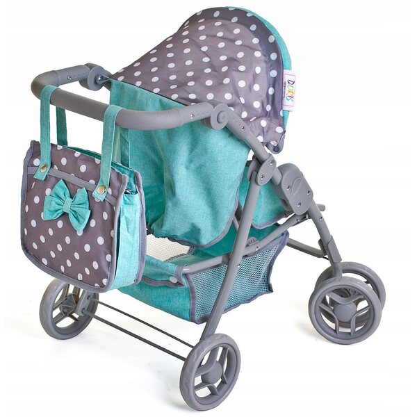 Großer Doris XXL Puppenwagen mit Lenkrädern und klappbar