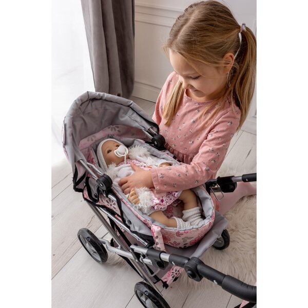 DORIS 3-in-1-Puppenwagen mit Tasche, Babywanne und Wickeltisch