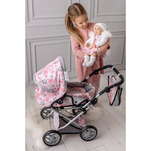 DORIS 3-in-1-Puppenwagen mit Tasche, Babywanne und Wickeltisch