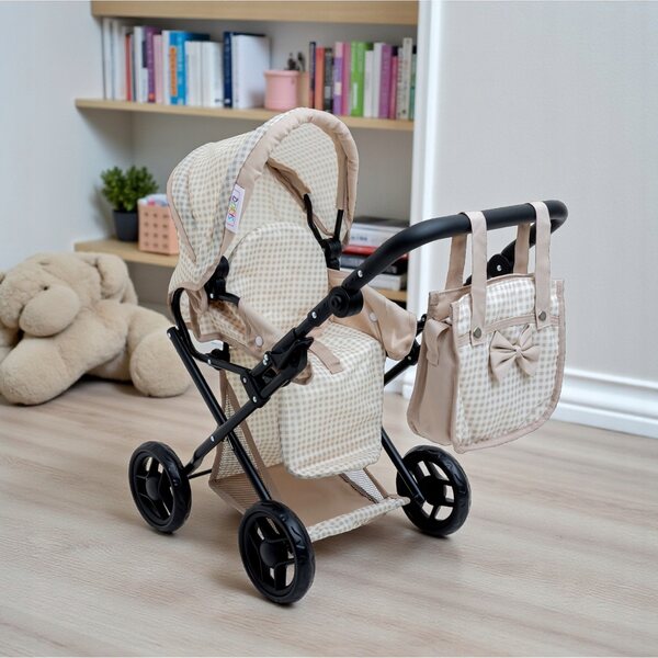 Doris 3-in-1-Spielzeugkinderwagen für Puppen mit Tasche und Bezug
