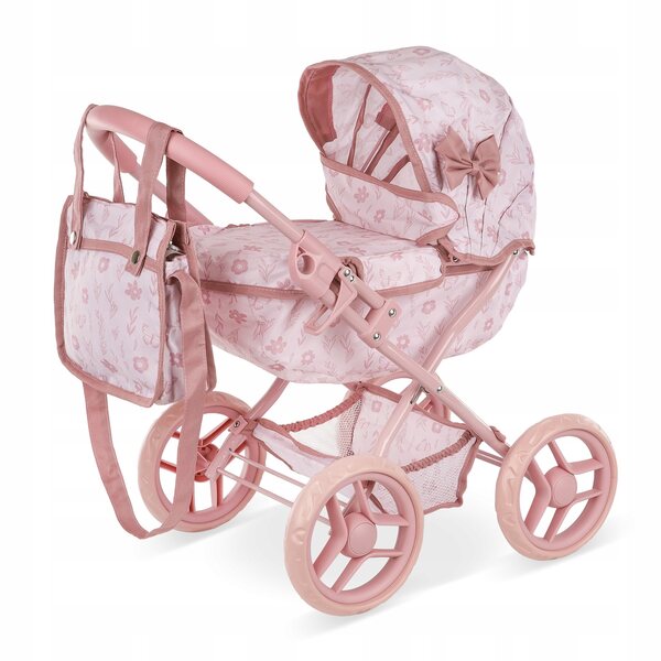 Kinderplay Puppenwagen, tiefrosa, mit Tasche und faltbar, für Kinder ab 2 Jahren