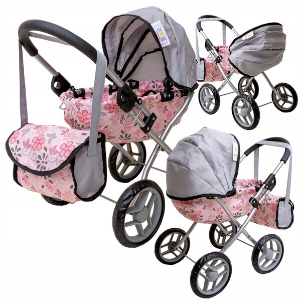 Deep Doris Puppenwagen mit Mehrzwecktasche und faltbarer Struktur