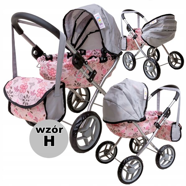 Deep Doris Puppenwagen mit Mehrzwecktasche und faltbarer Struktur