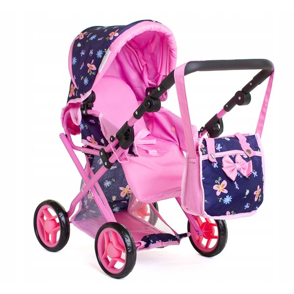 3-in-1-Set mit tiefem Gondel-Puppenwagen und geräumigem Puppenwagen mit Doris-Tasche