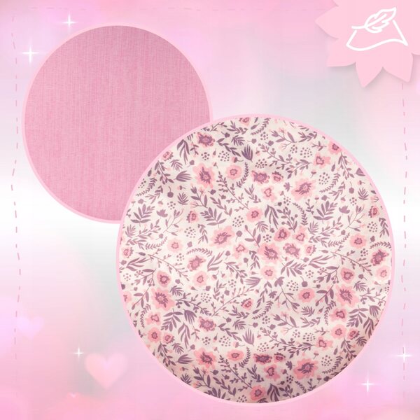 Passeggino per bambole profondo MalPlay Pink Flowers con tetto regolabile e borsa