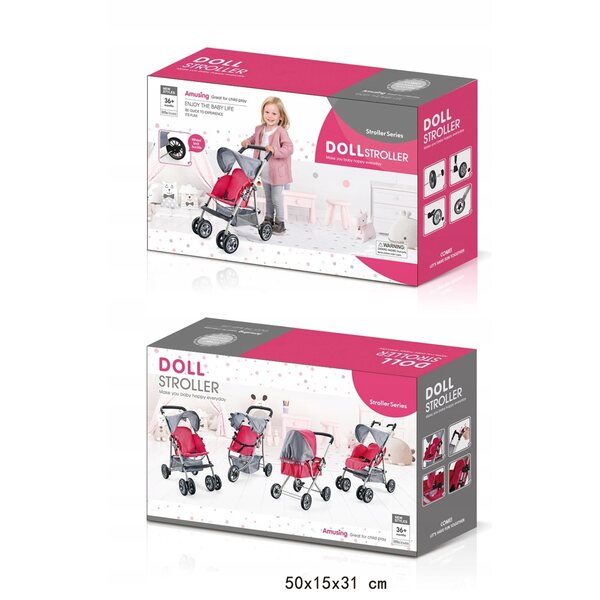 Passeggino leggero per bambole Super-Toys con telaio in alluminio e sicurezza CE
